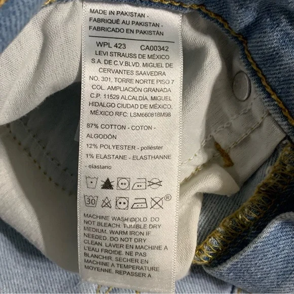 LEVI'S Heritage High Rise Loose Straight Leg Zip Fly Jeans Sz 8 Light Wash - Picture 14 of 15